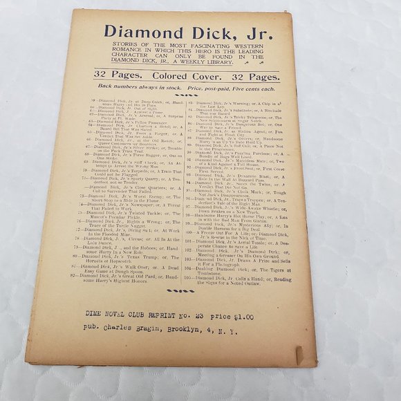 Oct 1898 Diamond Dick Jr #104 Dashing Dick Diamond Western Magazine - Picture 5 of 9